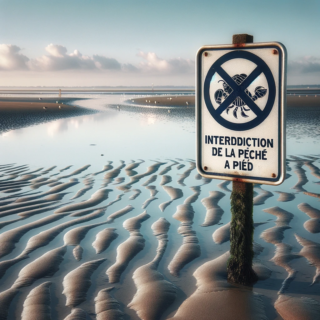 Sur une plage en France : Interdiction temporaire de la pêche à pied